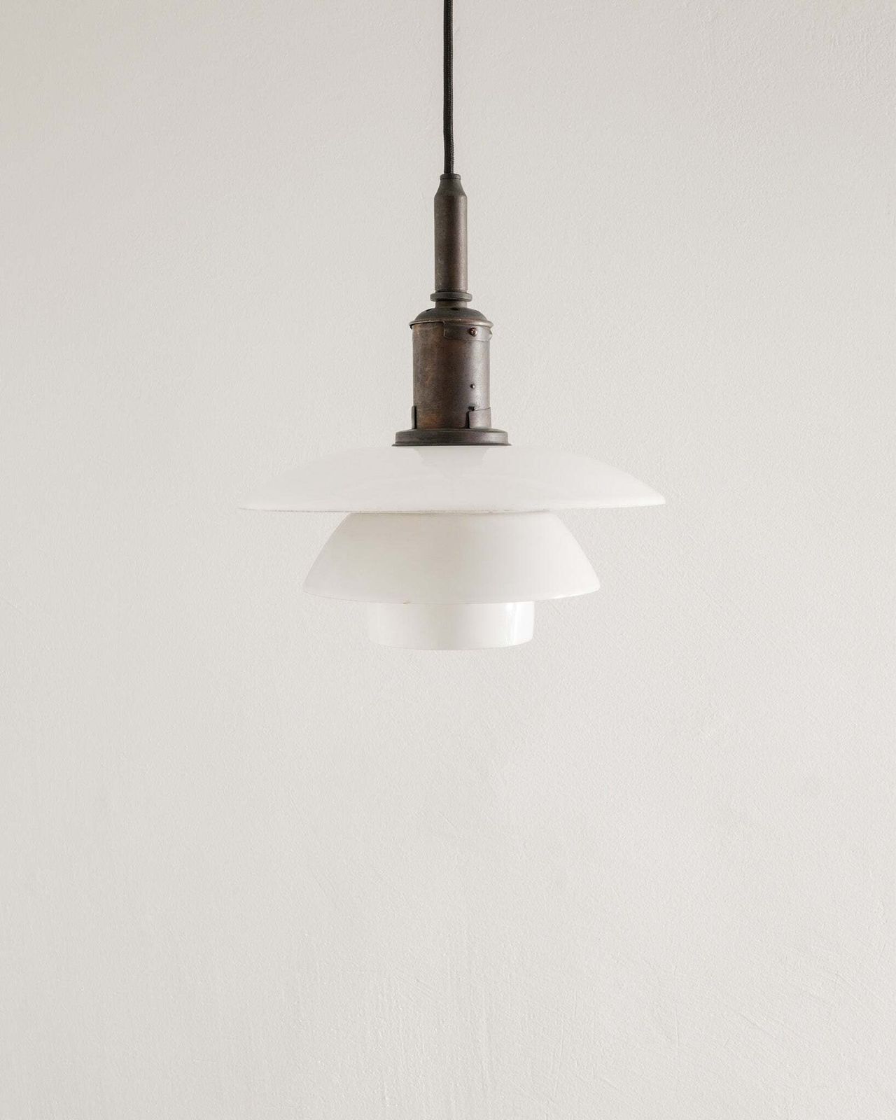 White Danish Ceiling Pendant By Poul Henningsen Pat. Appl. "Ph 3/3", 1926 photo furniture