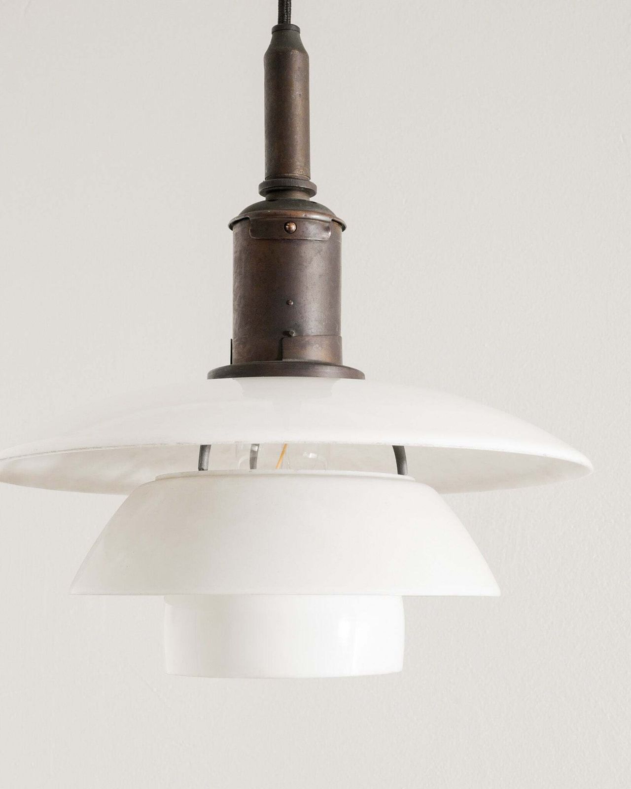 White Danish Ceiling Pendant By Poul Henningsen Pat. Appl. "Ph 3/3", 1926 photo Lighting