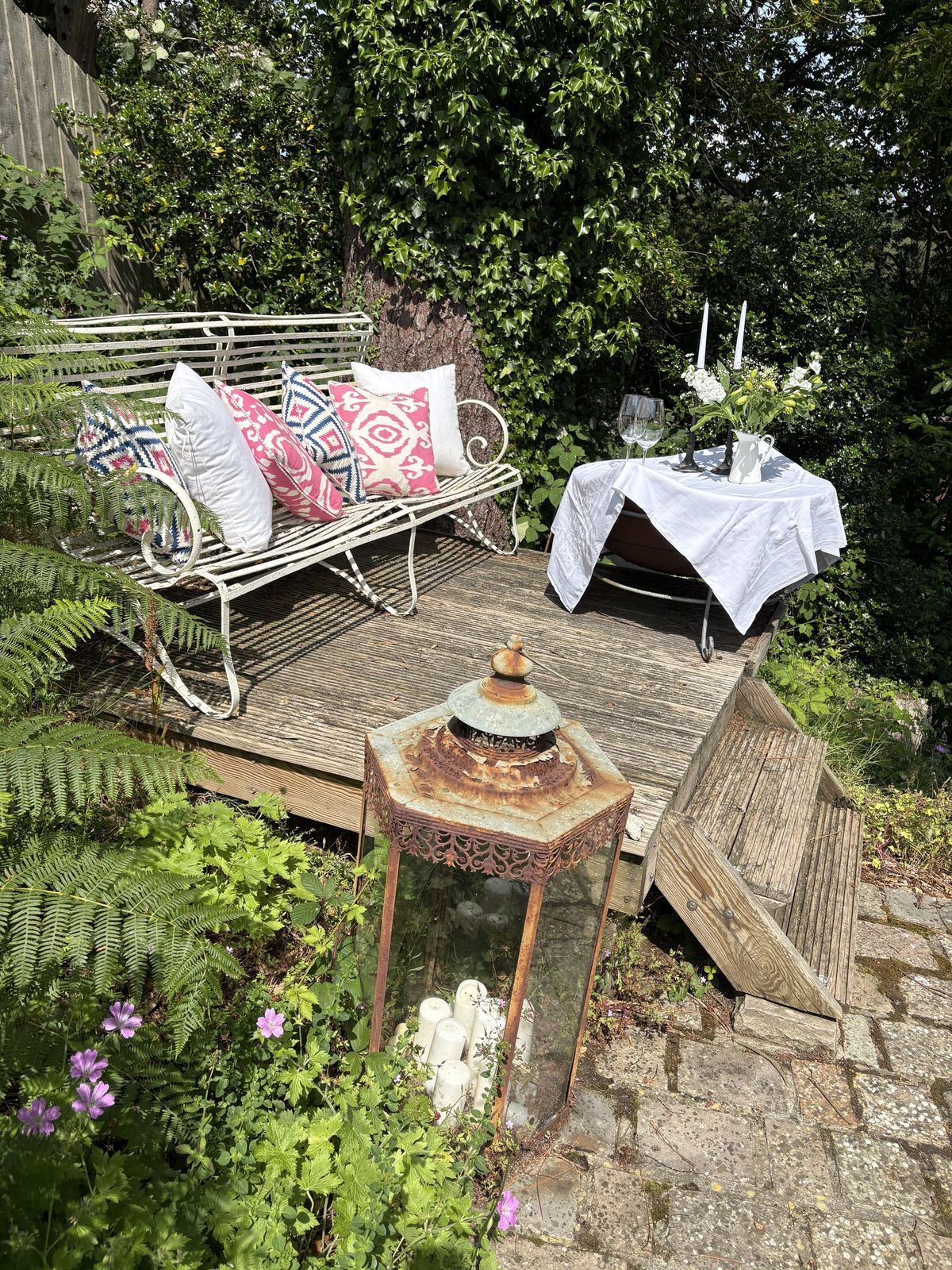 French Vintage Style Iron Bench photo furniture
