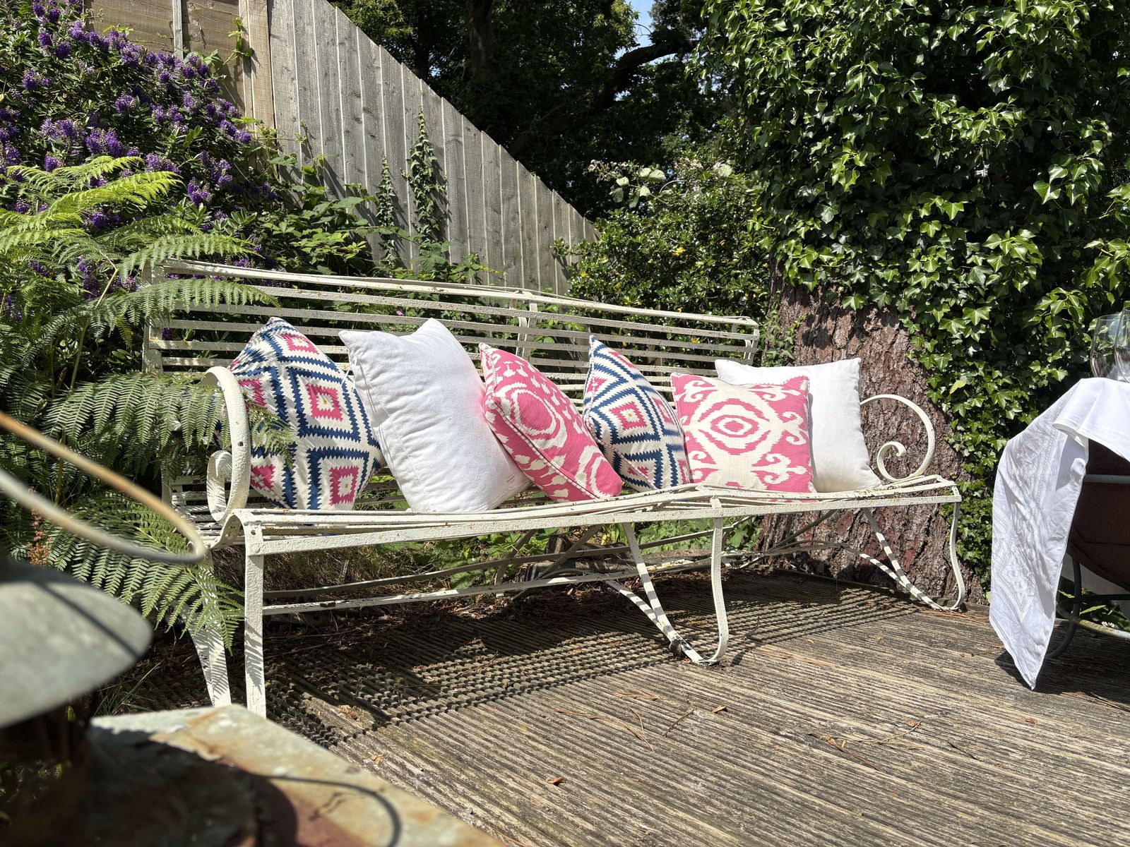 French Vintage Style Iron Bench photo for sale