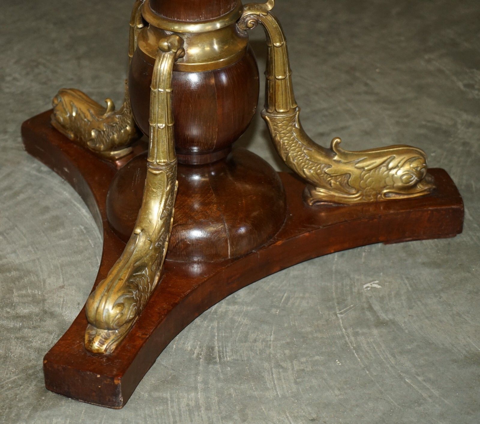 Important 19th Century Gilt Brass Dolphin Italian Carrara Marble Centre Table photo buy