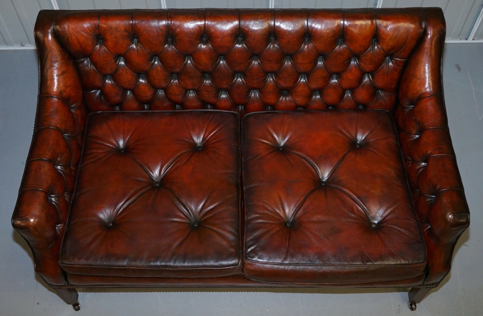 135cm Wide Circa 1900 Fully Restored Whisky Brown Leather Lutyen's Viceroy Sofa photo 9500.0