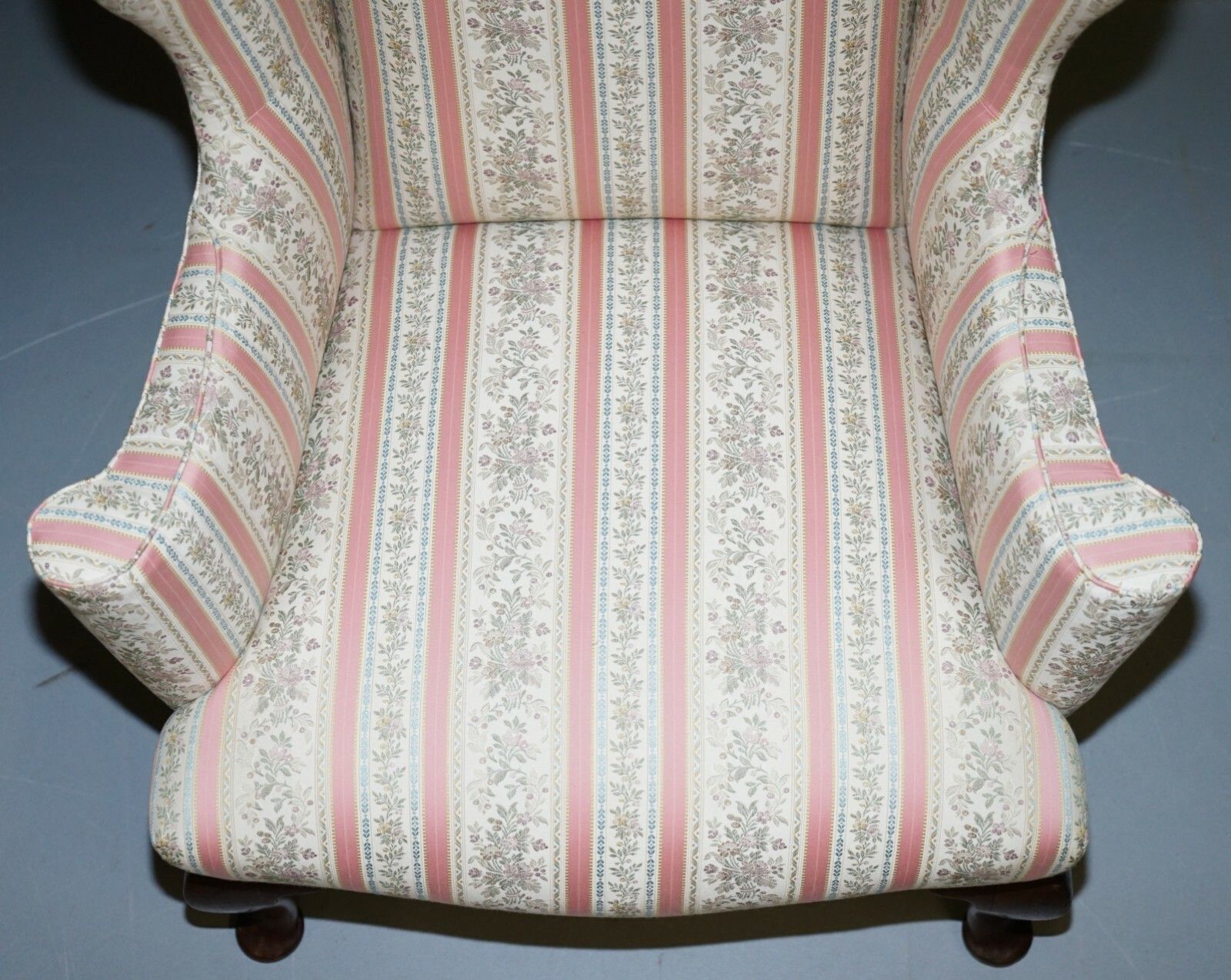 Very Rare Fully Restored Howard & Son's Walnut Wingback Armchair Regency Stripe photo Furniture