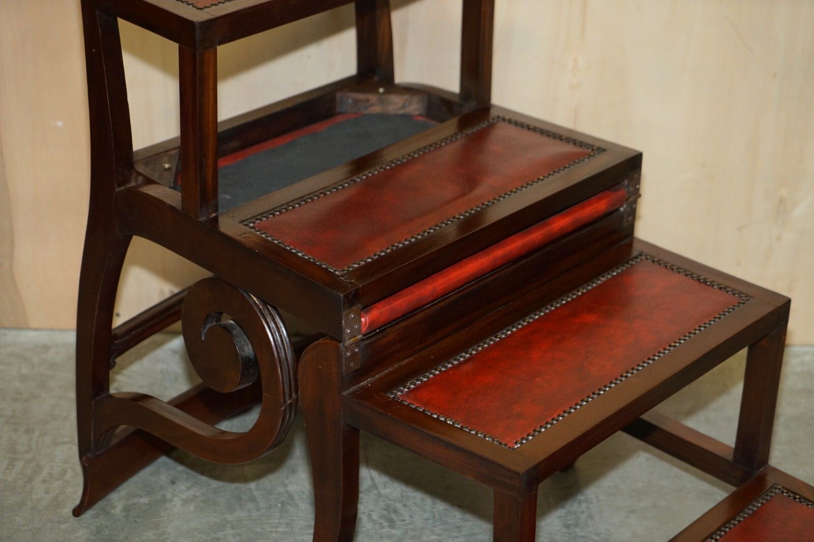 Furniture Restored Metamorphic Antique Regency Armchair To Library Steps Gillows Lancaster photo