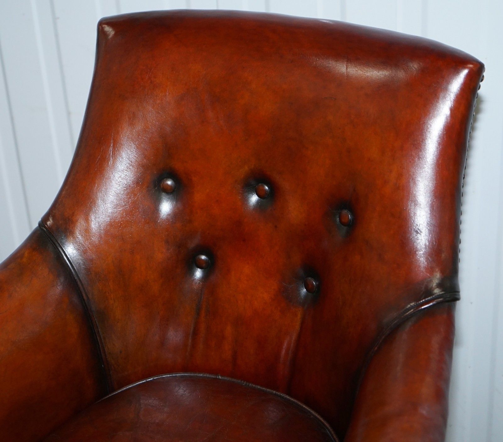Rare Attributed To Gillows Regency Armchair Hand Dyed Brown Leather Rosewood photo Furniture