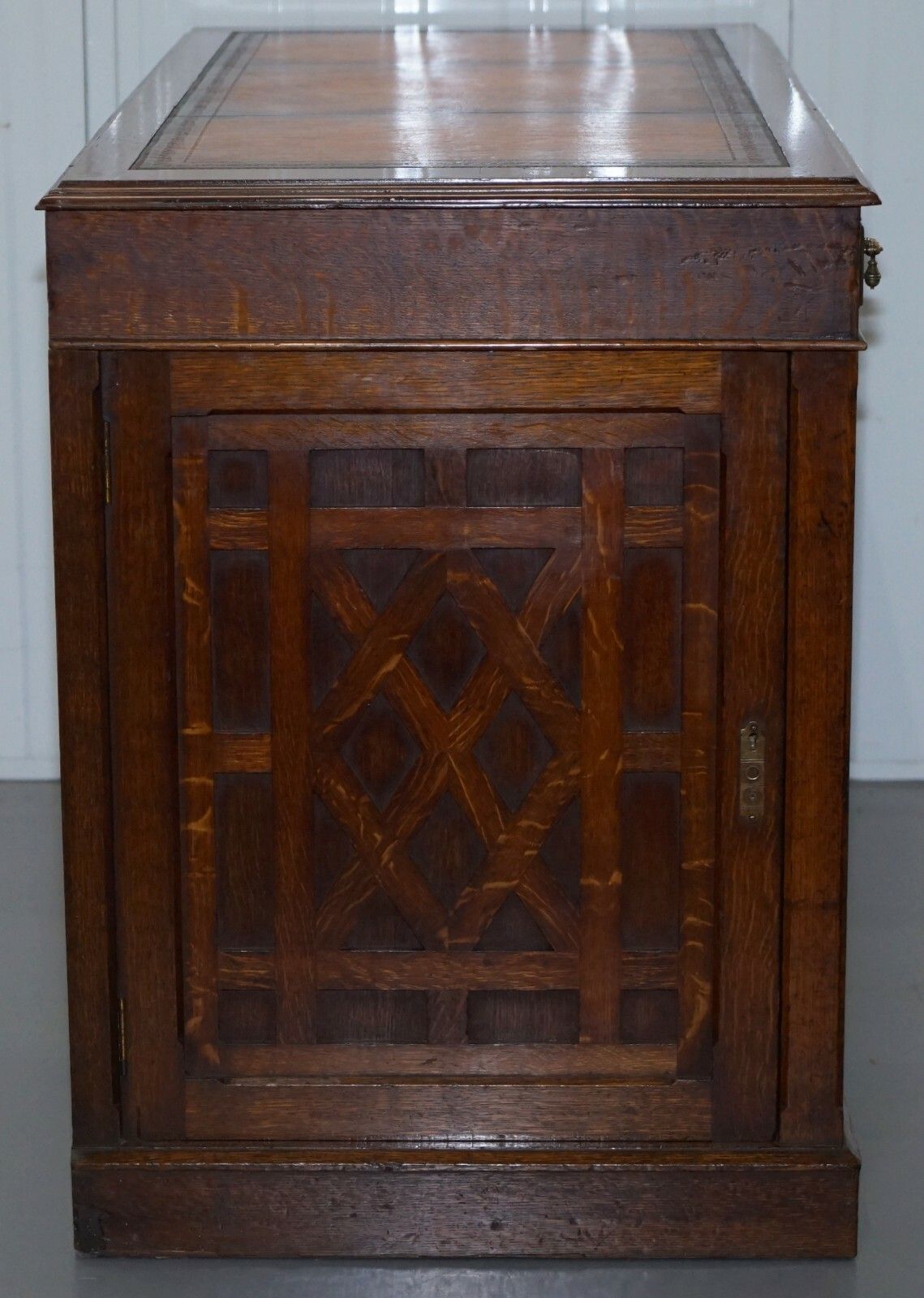 Restored Gothic Revival Desk Side Bookcases Drawer Writing Slope Pugin Gillows photo vinterior