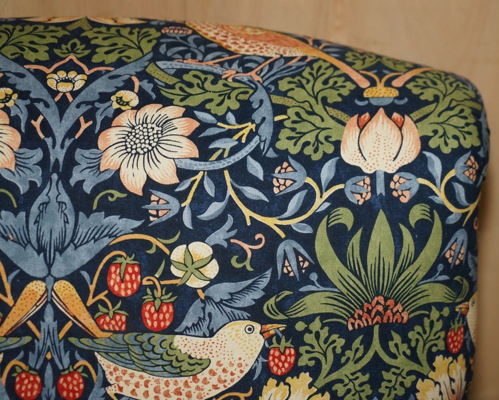 Antique Howard & Sons Bridgewater Armchair William Morris Strawberry Thief photo 7500.0