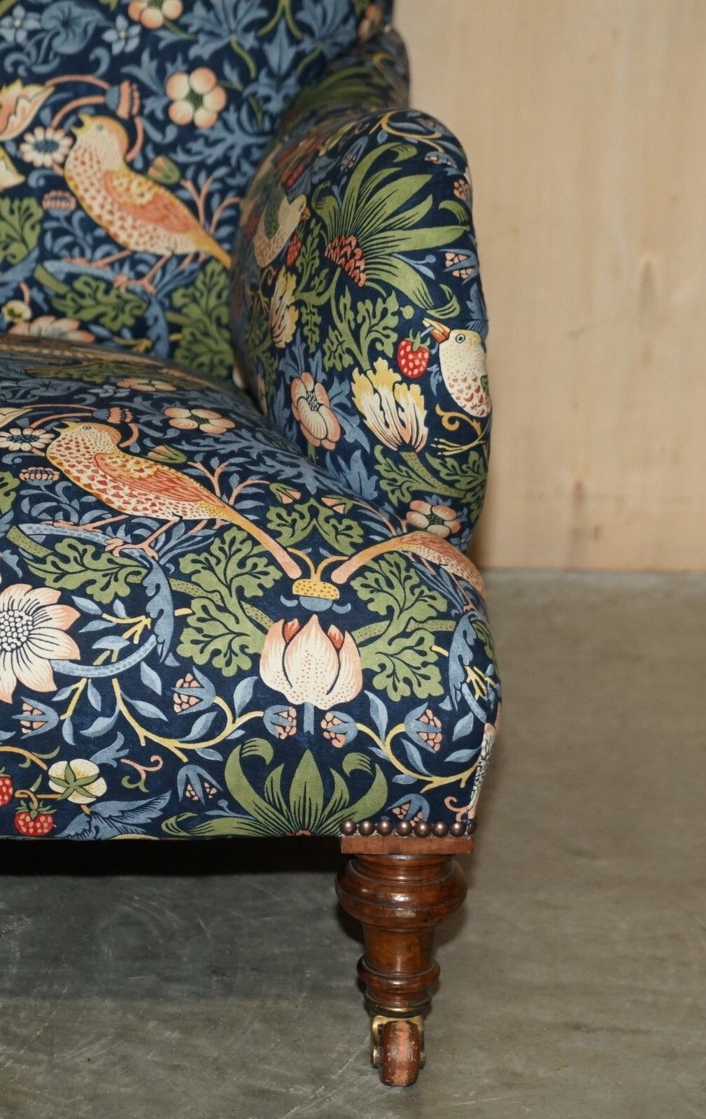 Antique Howard & Sons Bridgewater Armchair William Morris Strawberry Thief photo buy
