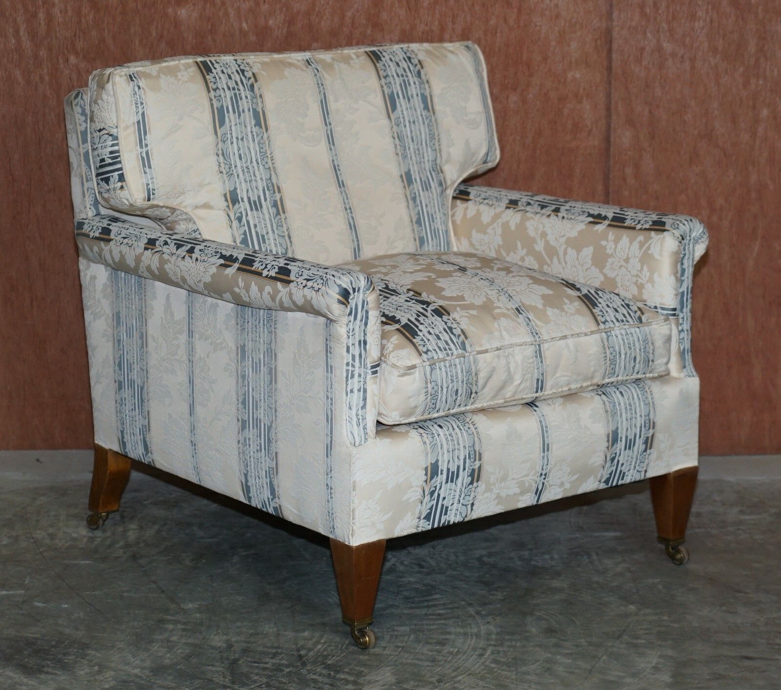 English Country House Fine Three Piece Suite Sofa & Armchairs Feather Cushions photo vintage