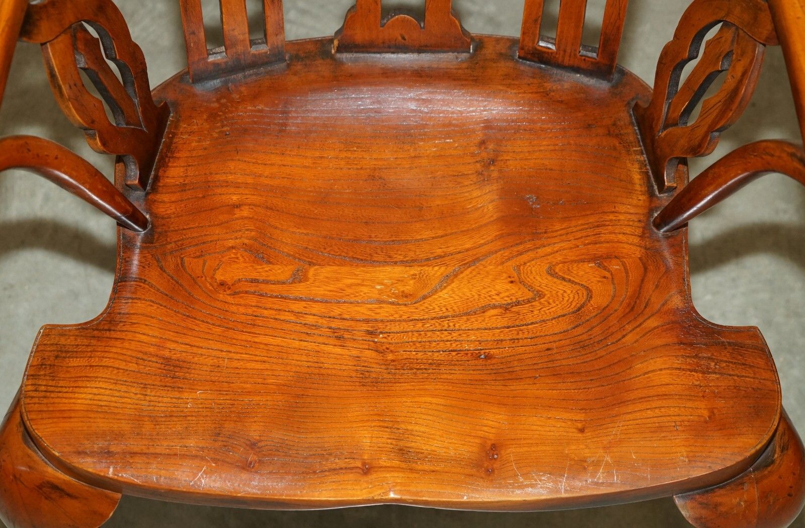 photo furniture Four Fine Fully Restored Gothic Windsor Steeple Back Burr Yew & Elm Armchairs