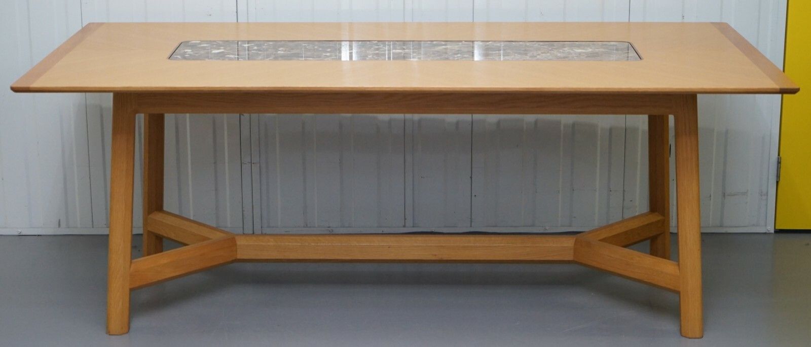 Rrp £14,500 David Linley Newlyn Sycamore Wood & Marble Hayrake Dining Table photo for sale