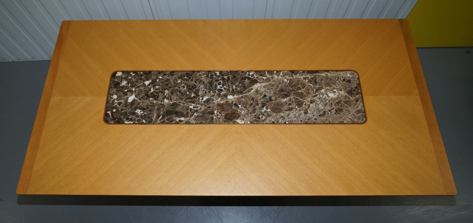 Rrp £14,500 David Linley Newlyn Sycamore Wood & Marble Hayrake Dining Table photo Furniture