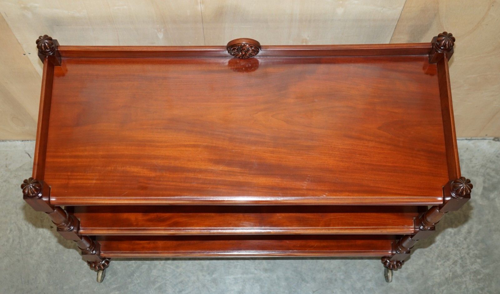 Antique Circa 1840 English Mahogany Three Tier Bookcase Trolly After Gillows photo 6750.0