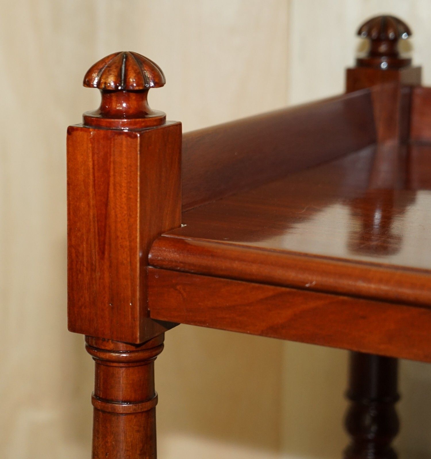Antique Circa 1840 English Mahogany Three Tier Bookcase Trolly After Gillows photo vinterior