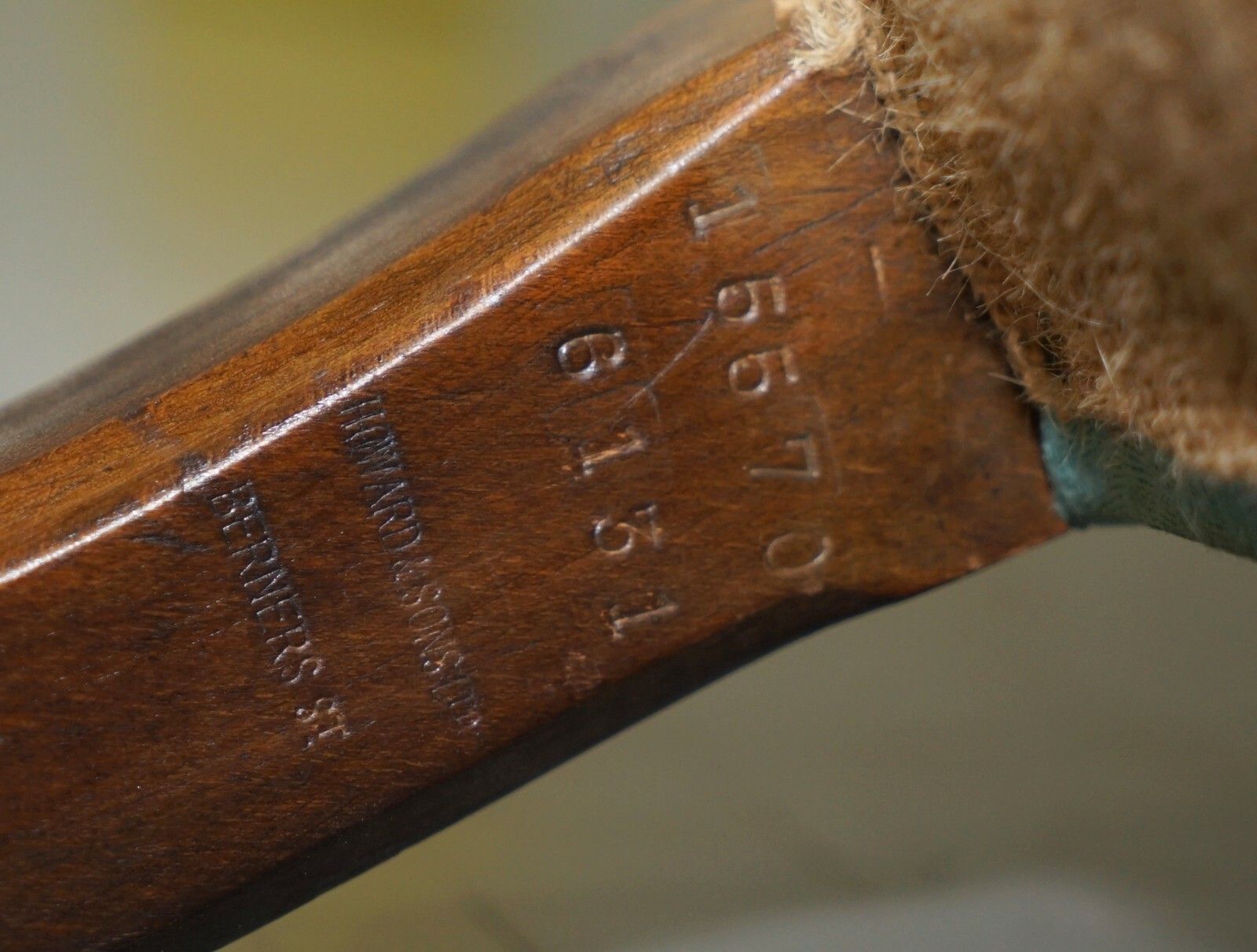 Original Howard & Sons Berners Street Fully Stamped Victorian Club Armchair photo furniture
