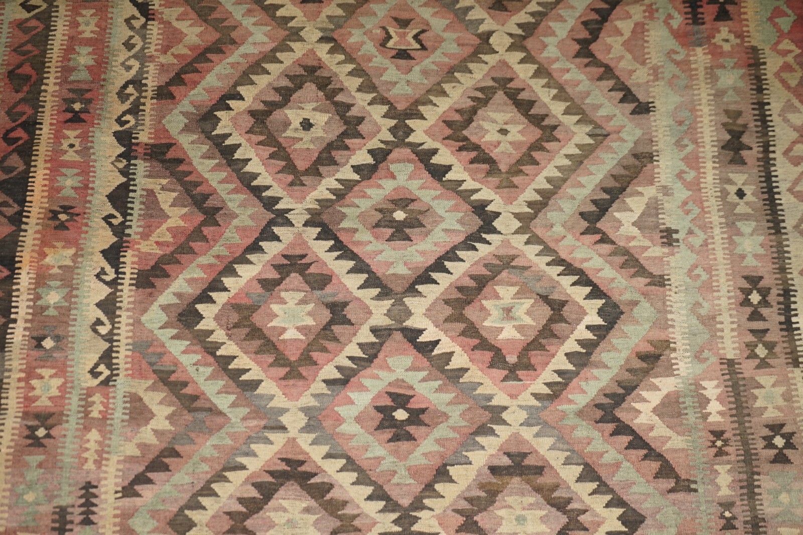 Huge Antique Liberty's London Aztec Kilim Rug Carpet 380 X 250 Cm With Receipt photo vinterior