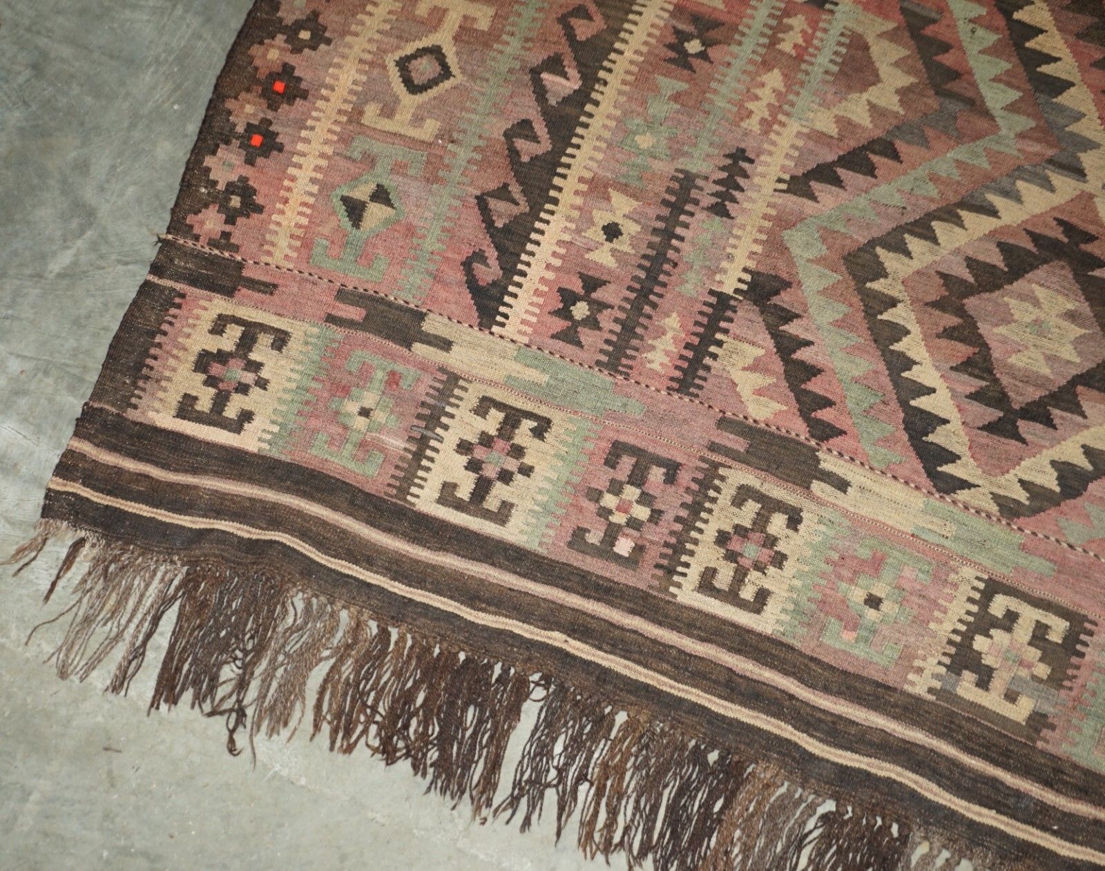 Huge Antique Liberty's London Aztec Kilim Rug Carpet 380 X 250 Cm With Receipt photo buy