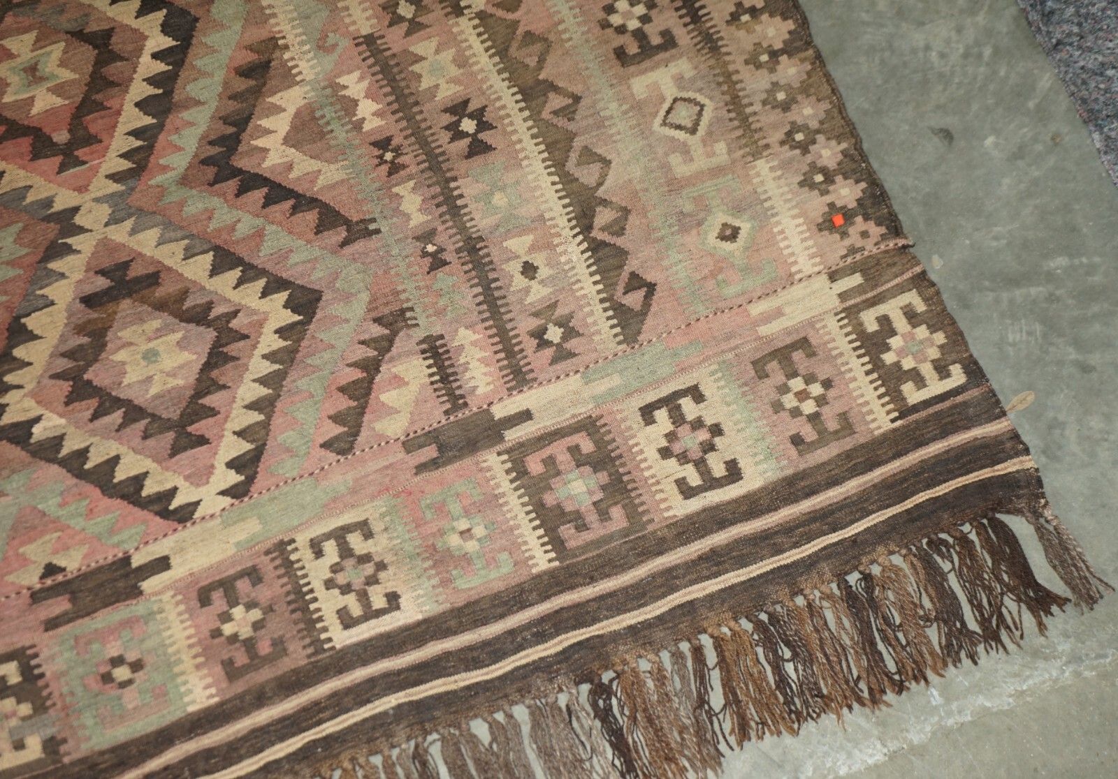 photo furniture Huge Antique Liberty's London Aztec Kilim Rug Carpet 380 X 250 Cm With Receipt
