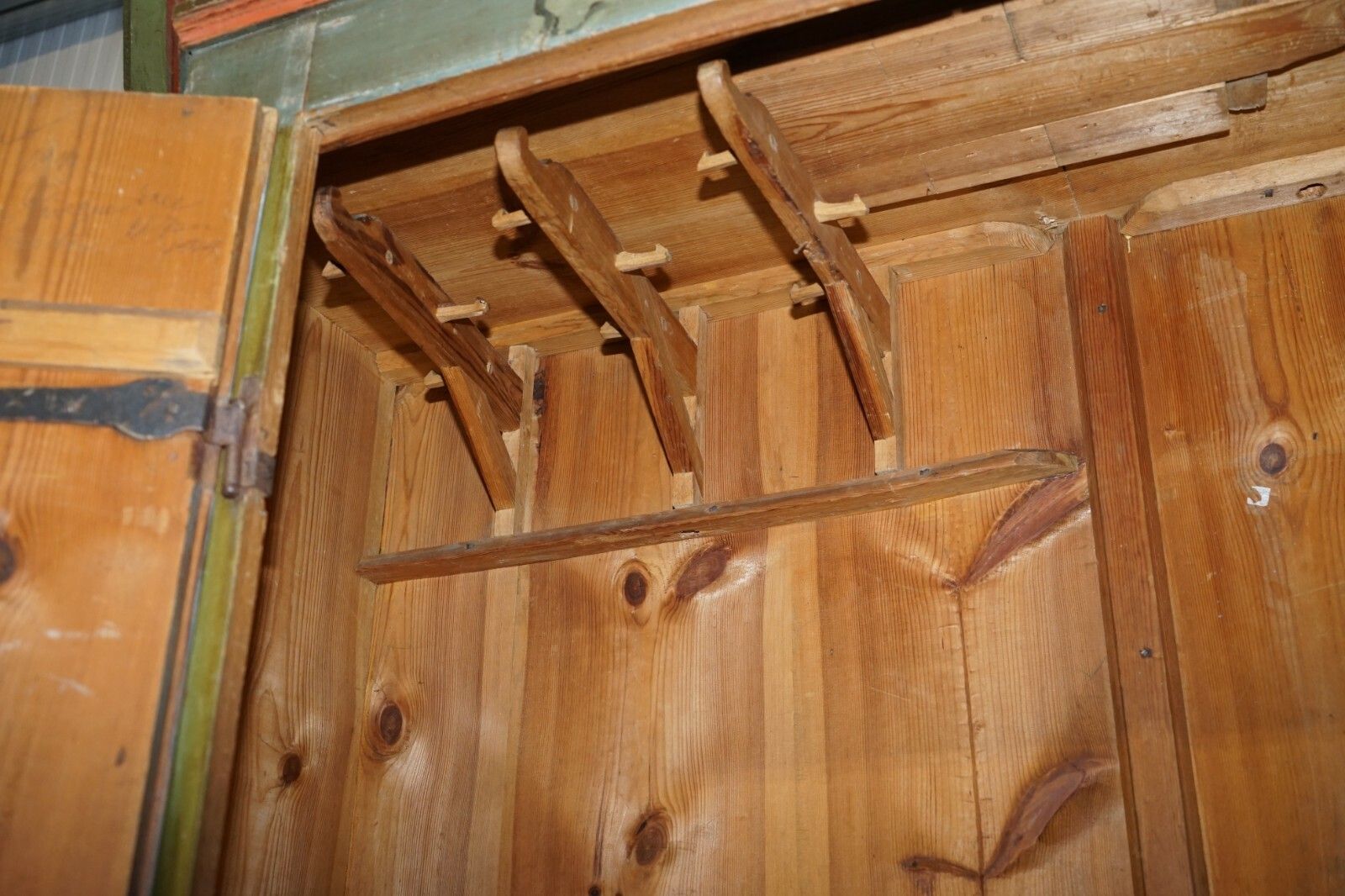 photo for sale Circa 1800 Sublime Hand Painted European Wardrobe Or House Cupboard In Solid Oak