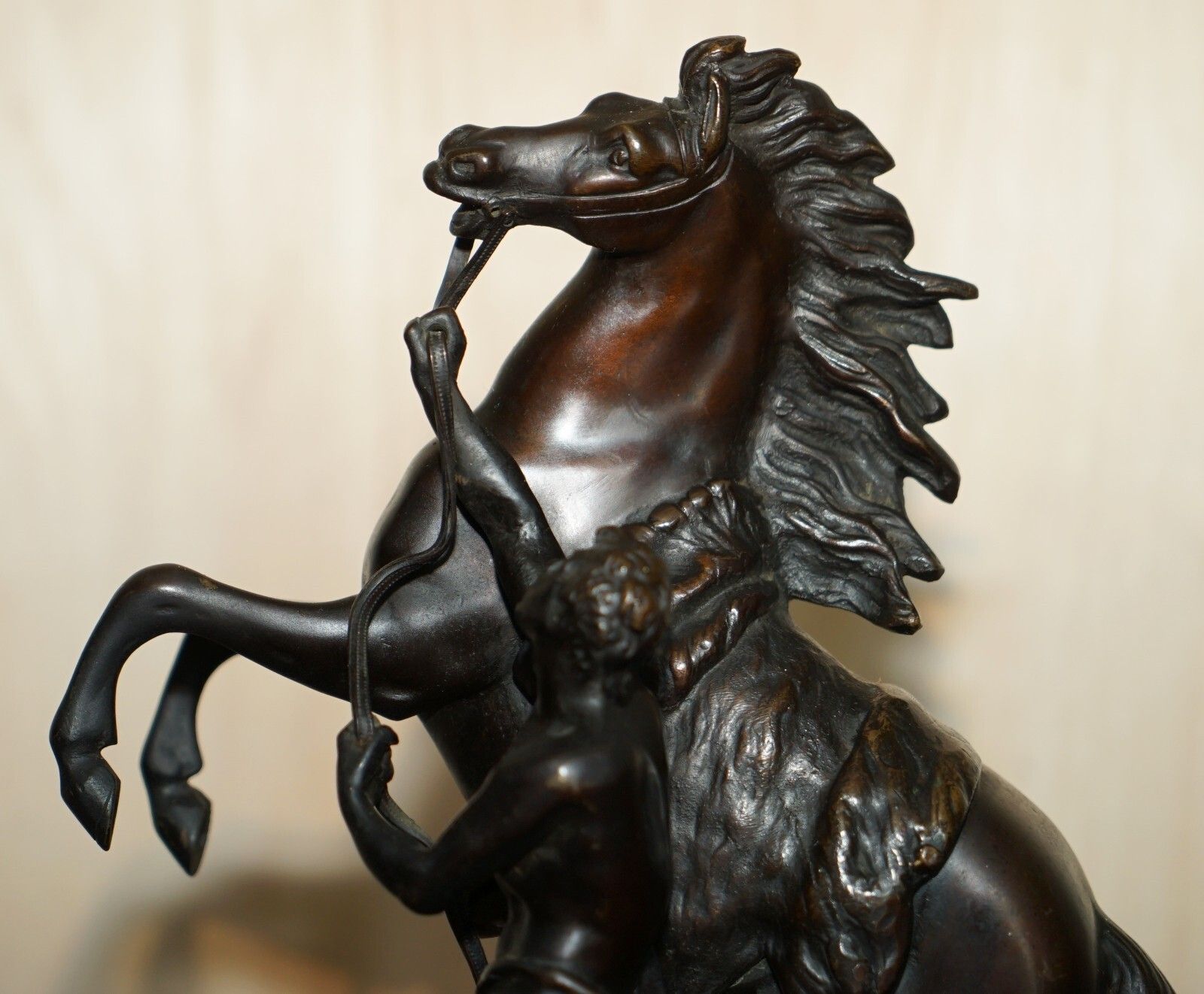 Pair Of Antique Bronze Guillaume Coustou Marly Horses Statues As Seen The Louvre photo 5500.0