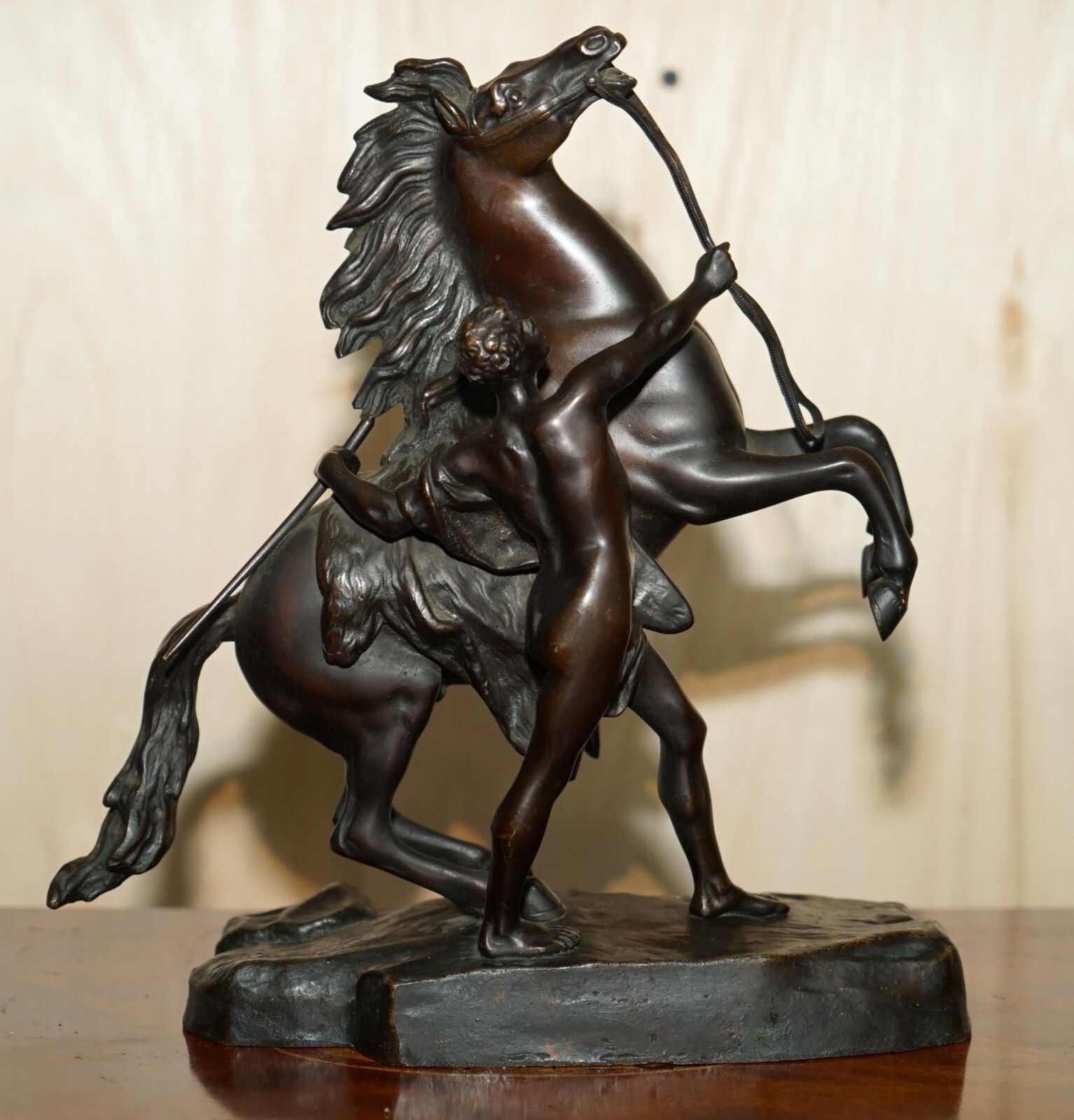 Art Pair Of Antique Bronze Guillaume Coustou Marly Horses Statues As Seen The Louvre photo