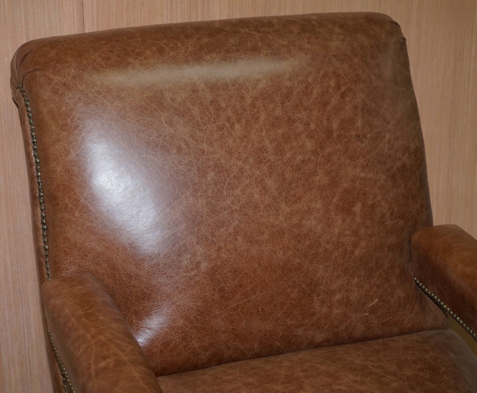 Fully Restored Recliner Chaise Lounge Cir 1860 Victorian Brown Leather Armchair photo 5000.0