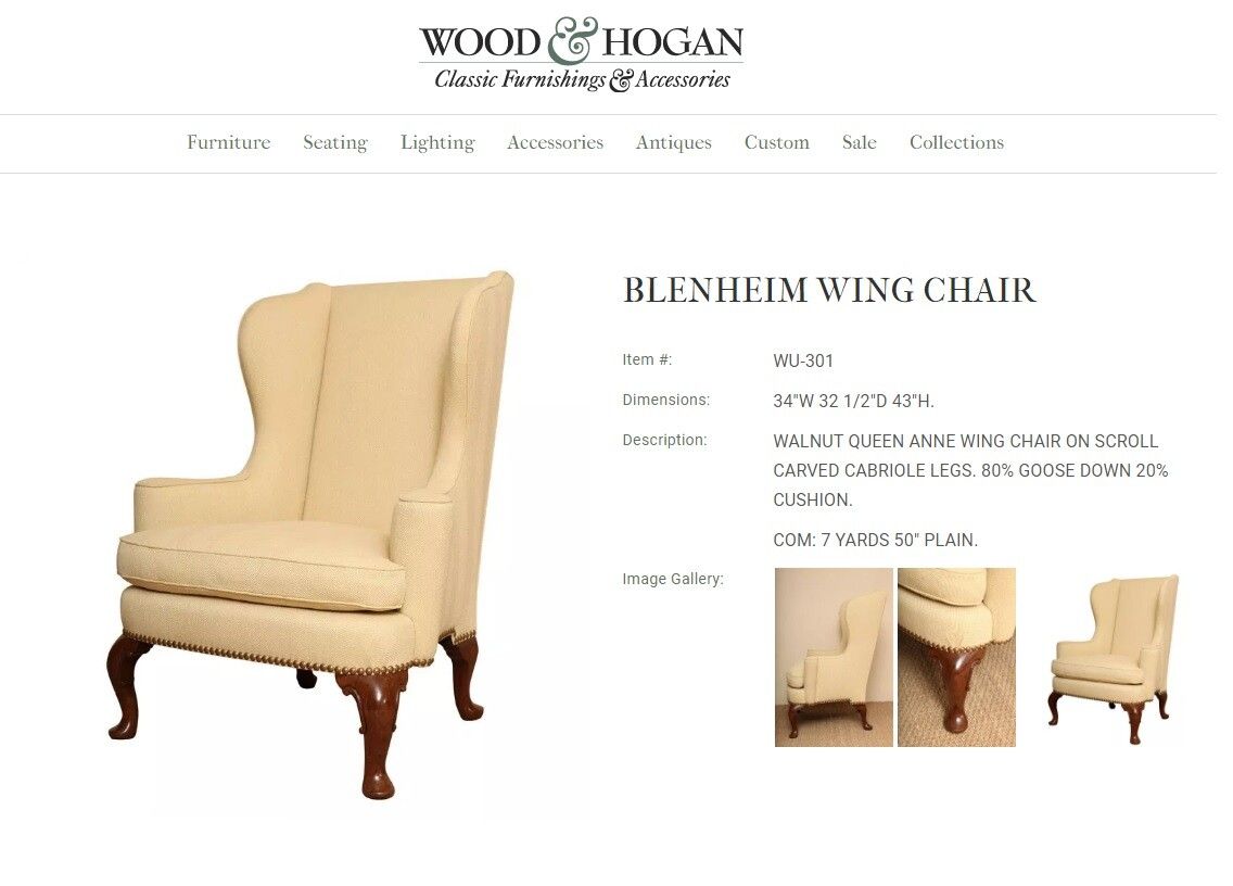 Rrp £9000 Wood & Hogan New York Blenheim Wingback Walnut Armchair William Morris photo furniture