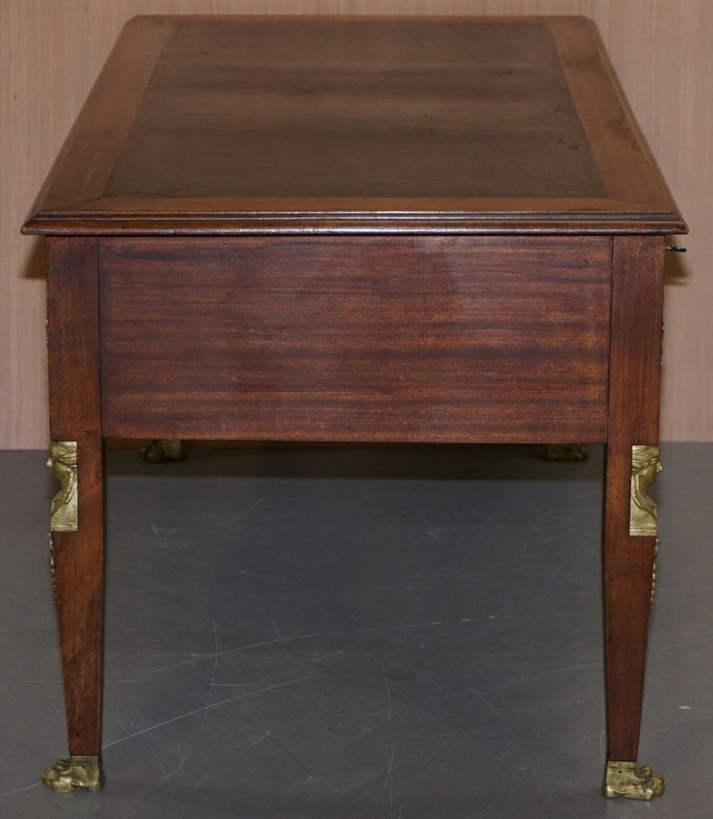 Rare Napoleon III French Empire Bureau De Plat Gilt Bronze Writing Table Desk photo buy