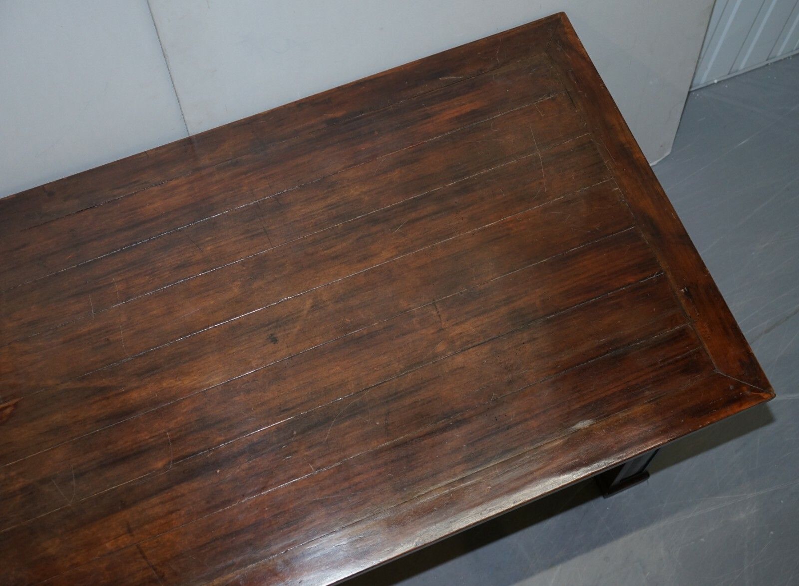 Vintage Art Nouveau Refectory Hayrake Dining Table With Beautiful Carved Legs photo 5000.0