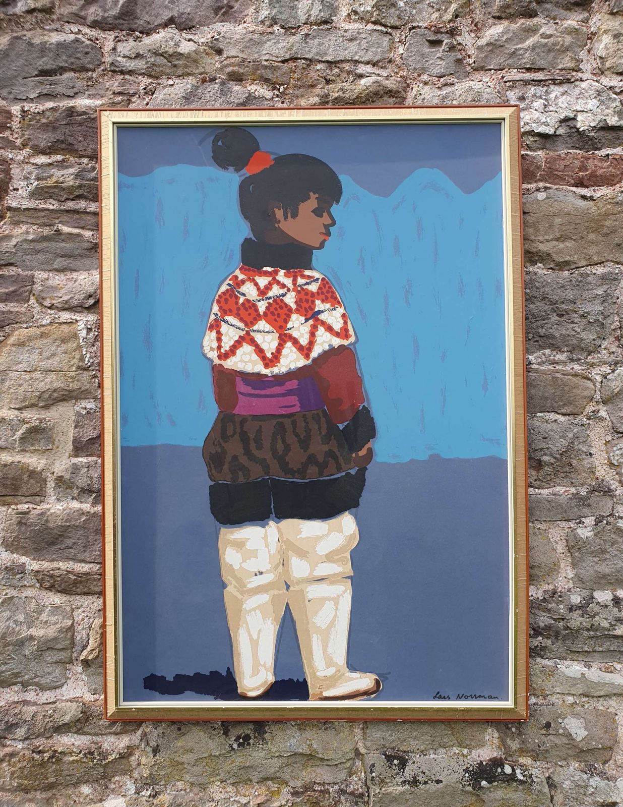 A Poster Of A Native Greenlander Girl Designed By Lars Norrman For Ikea, Sweden. 1970s.