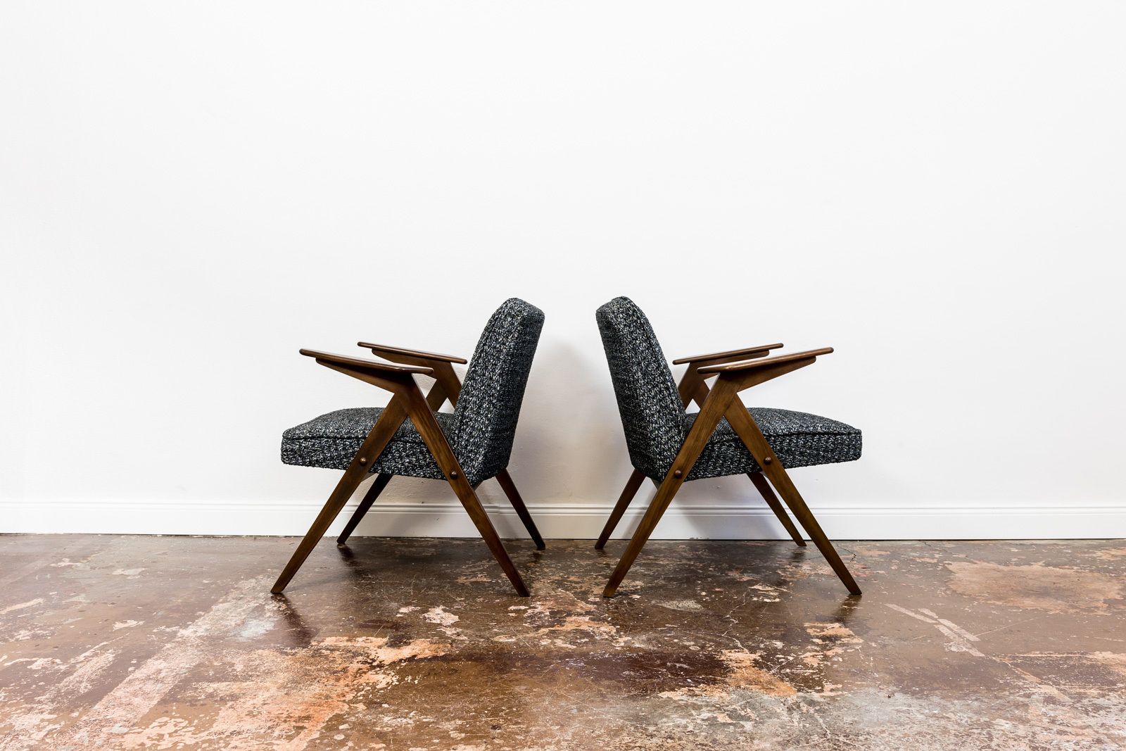 photo furniture Mid Century Modern "Bunny" Armchairs, Poland, 1970's, Set Of 2