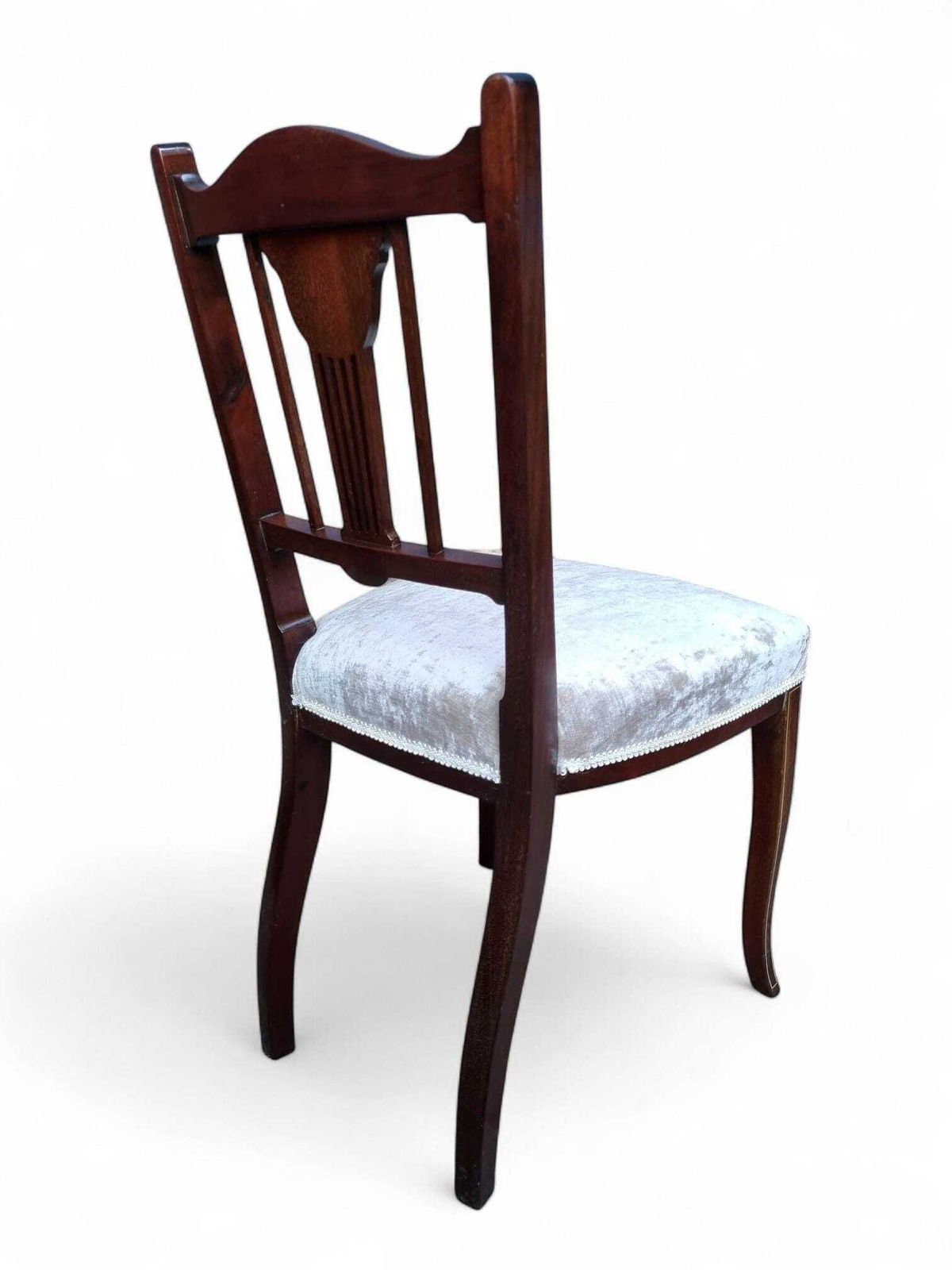 Antique Victorian Inlaid Mahogany Dining Chairs / Set Of 3 / C1880 / Free Delivery photo for sale