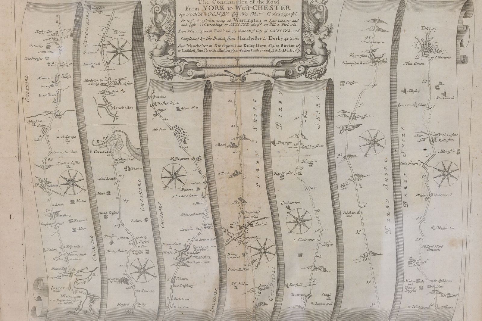 Map Of The York To Weft Chester Road photo Art
