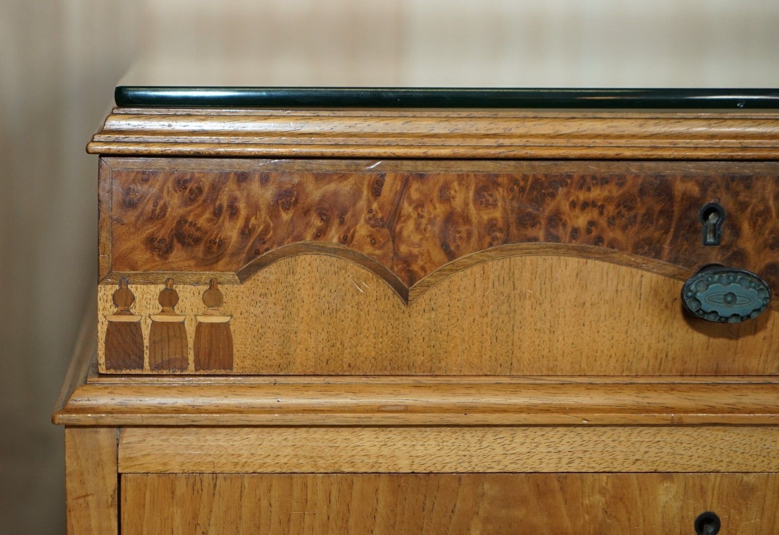 Finest Quality Waring & Gillow Burr Walnut Chest Of Drawers Part Of A Suite photo vinterior