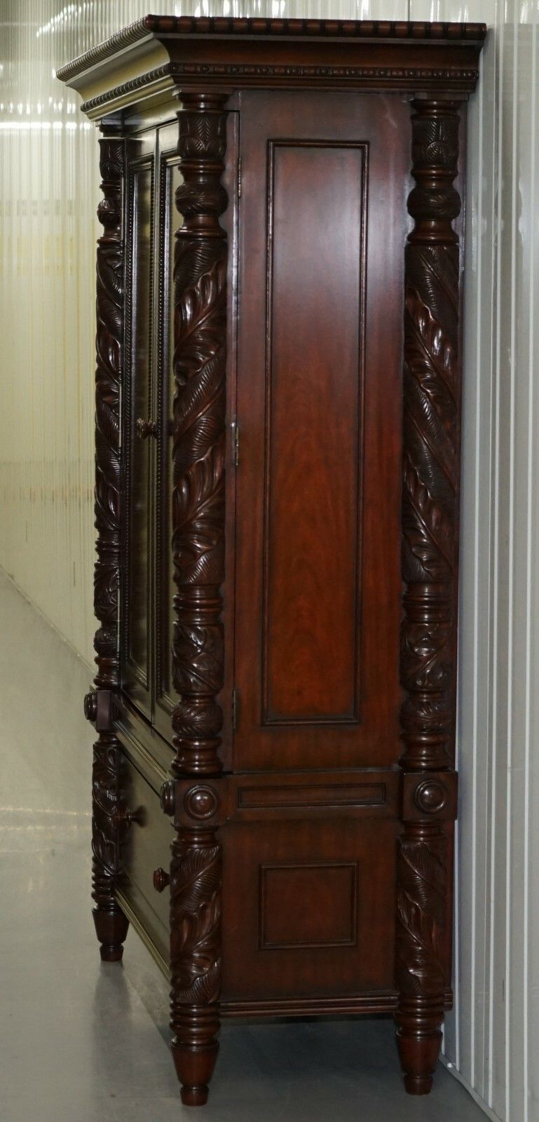 Huge Ralph Lauren Safari Collection Solid American Mahogany Television Cabinet photo vintage