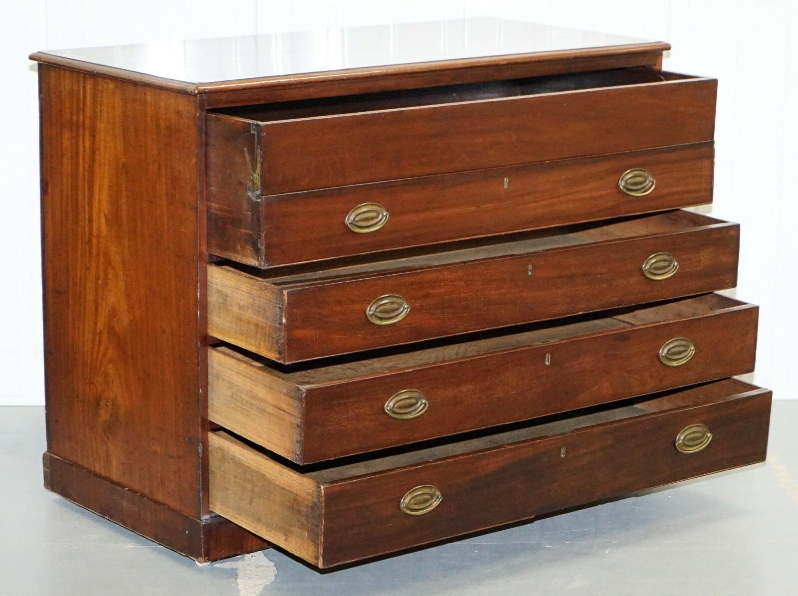 Robert Gillows II 1790 Writing Library Mahogany Chest Of Drawers Leather Slope photo buy