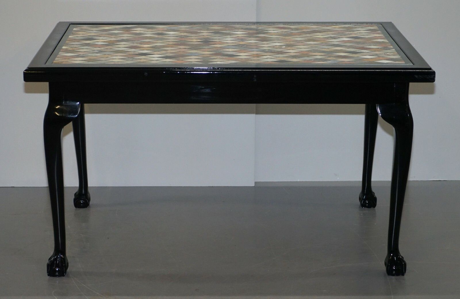 Lovely Vintage Specimen Italian Marble Dining Or Centre Table Claw & Ball Legs photo for sale