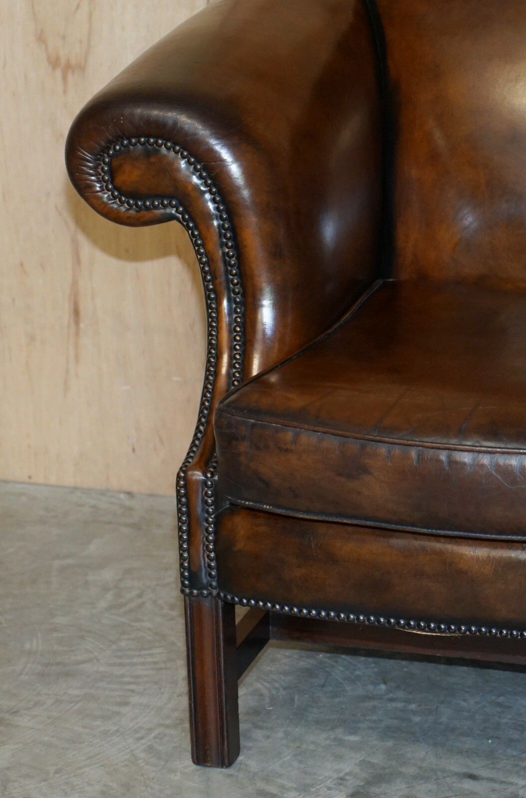 photo furniture Part Of Large Suite This Lovely Pair Of Hand Dyed Brown Leather Club Armchairs