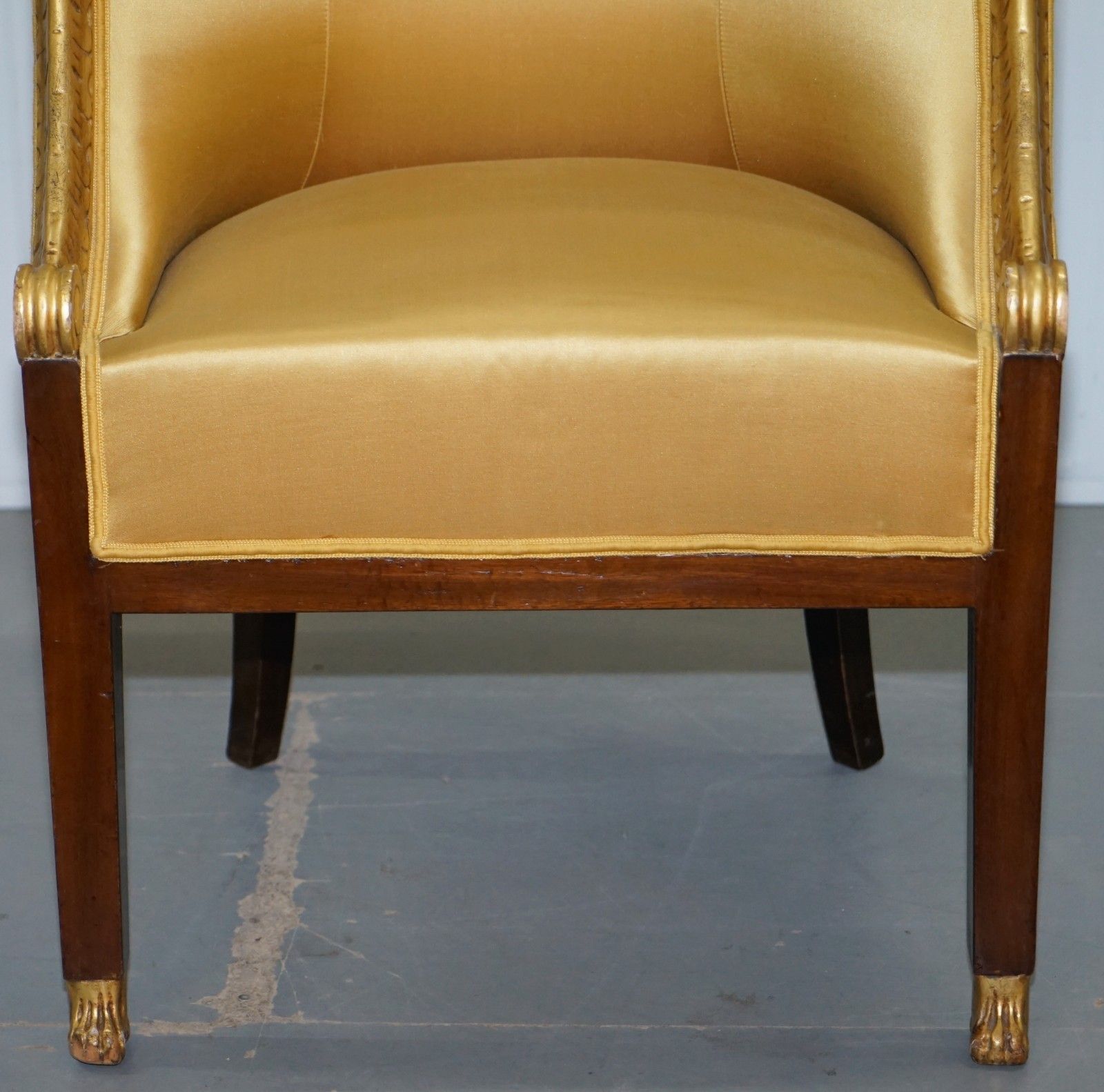 1870 French Empire Marquetry Inlaid Suite Pair Bergere Armchairs & Settee Canape photo vinterior