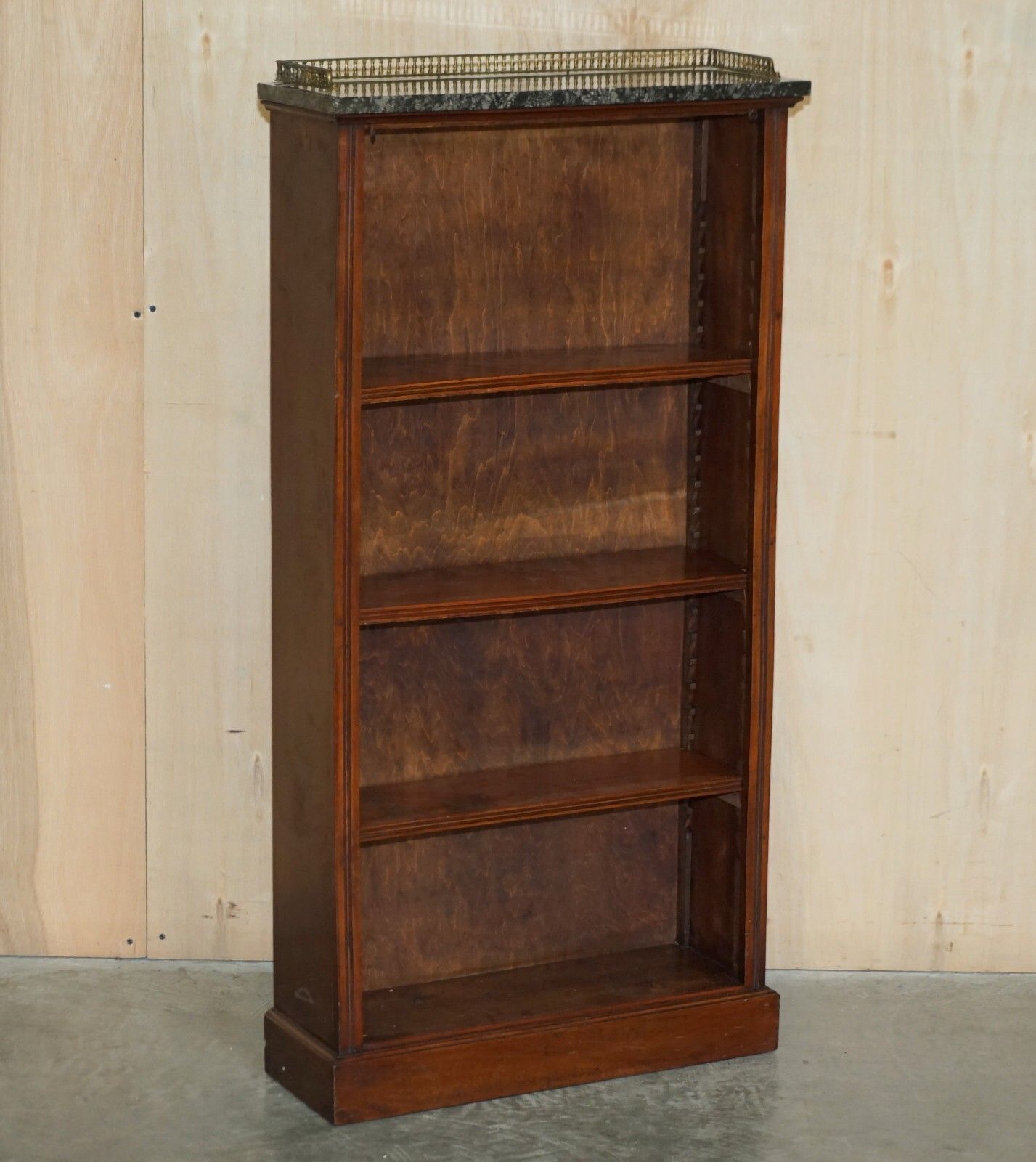 Pair Of Fine Antique Regency Mahogany Brass Gallery & Marble Dwarf Bookcases photo furniture