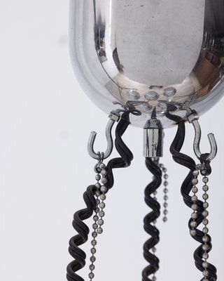 photo for sale Chrome Metal Chandelier By Goffredo Reggiani For Reggiani, 1970s