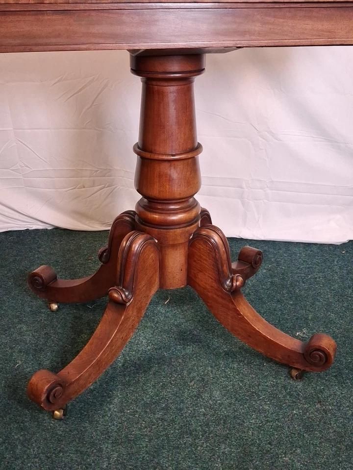 19th Century Antique Mahogany Fold Over Tea Table Or Use For Card Games Table photo furniture