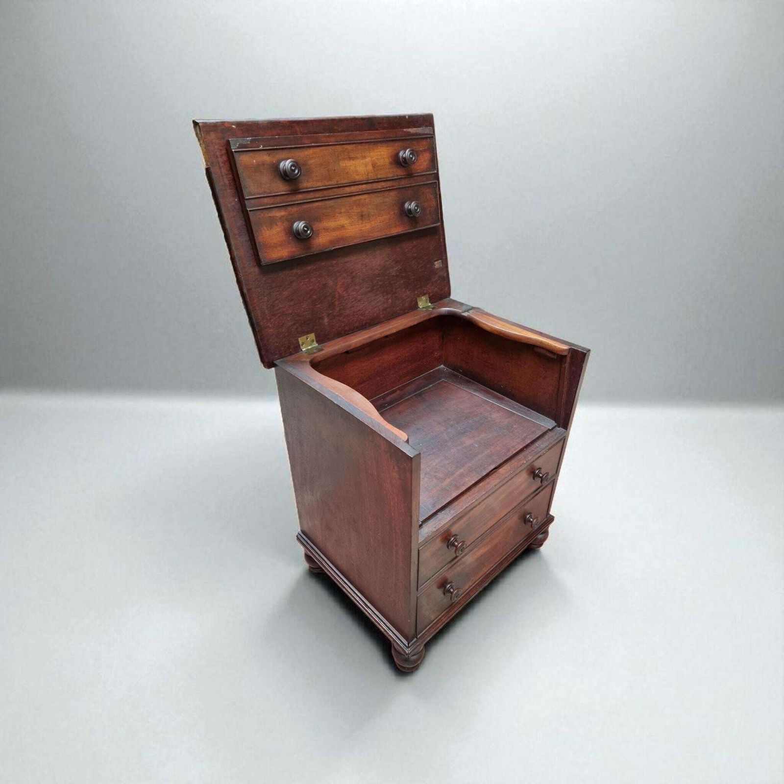 Antique Victorian Mahogany Faux Drawers Commode / Made In England C1860 photo Furniture