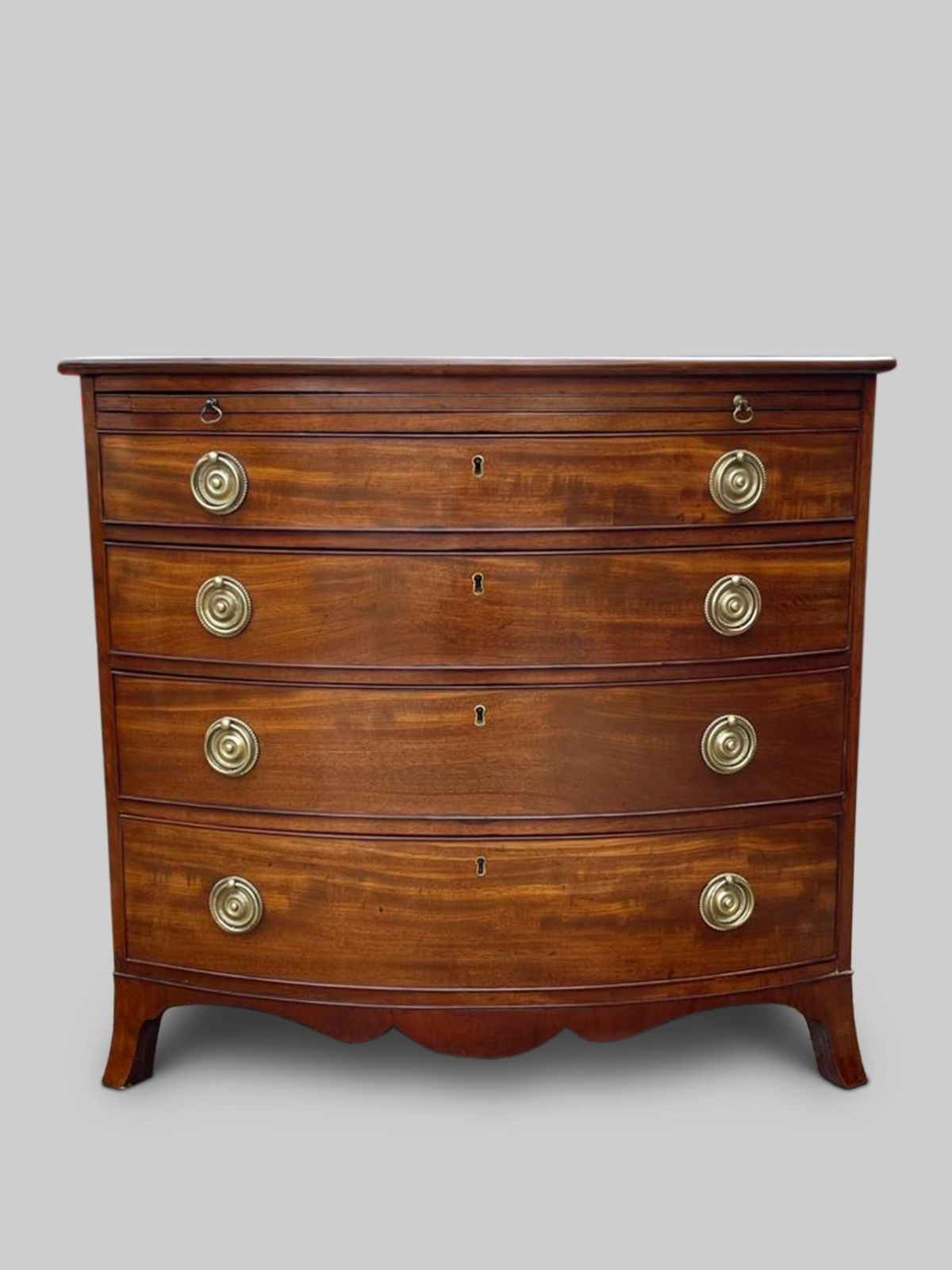 Georgian Mahogany Bow Front Chest Of Drawers