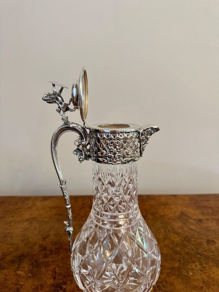 Outstanding Quality Pair Of Edwardian Silver Plated Claret Jugs photo vinterior