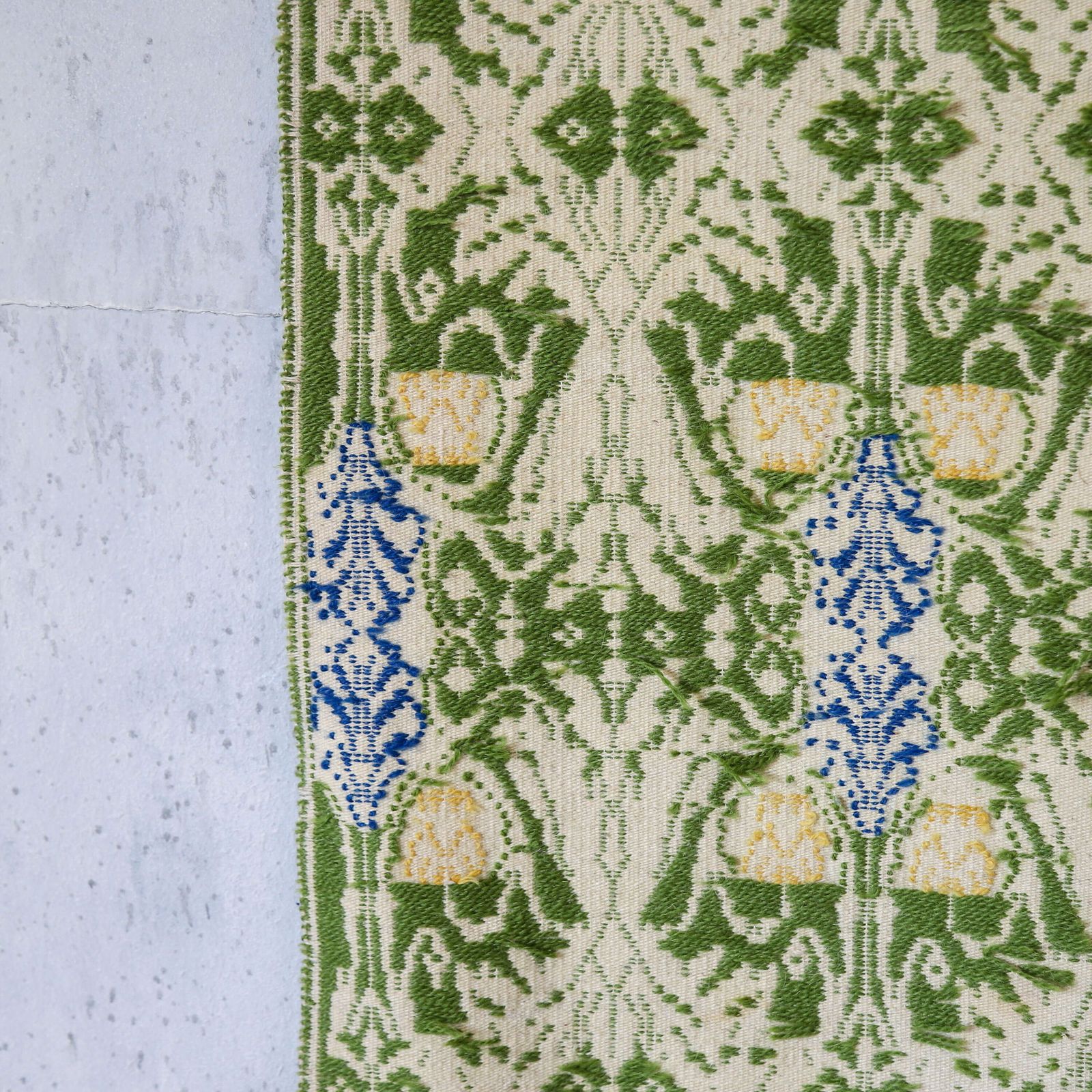 Textiles Vintage Vibrant Portuguese Flatwoven Kilim Runner/Rug photo