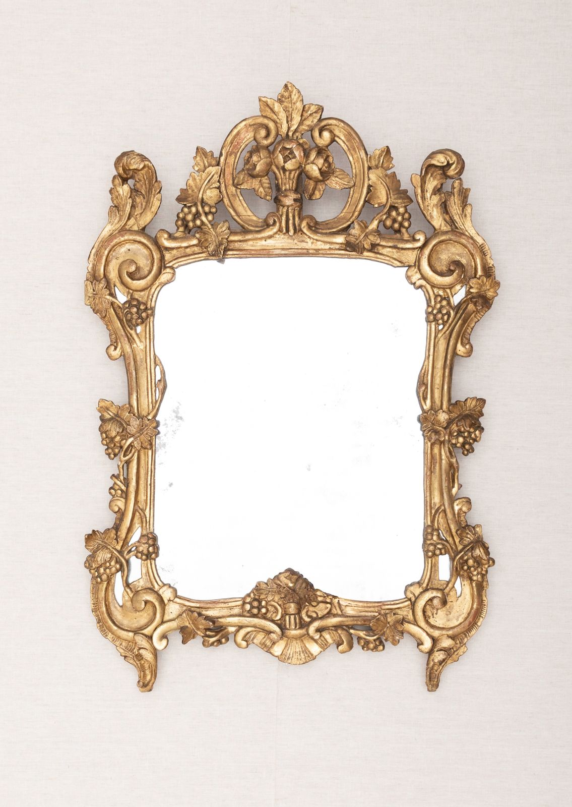 Antique French Giltwood Mirror – Louis XV Provencal Rococo Style  18th Century