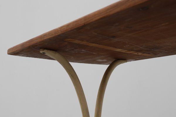 photo for sale French Bistro Table With Cast Iron Base And Oak Top, 1950s