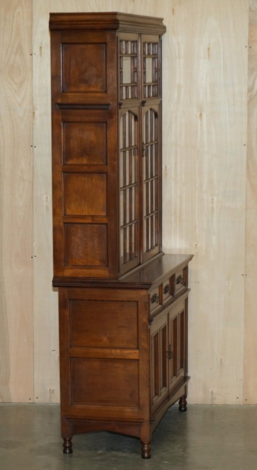 Antique Fully Stamped Jas Shoolbred Victorian Astral Glazed Library Bookcase photo vintage