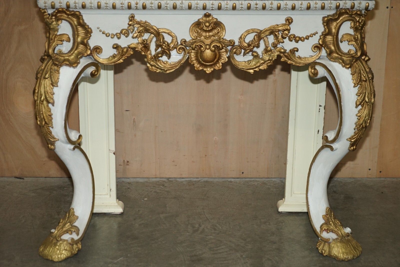 Antique Italian Hand Carved Giltwood & Marble Console Table Circa 1860 Venice photo Furniture